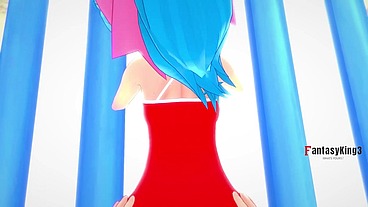 young bulma on the beach - dragon ball