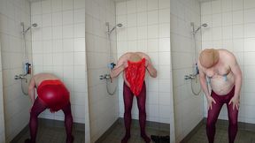 strumpfhose und inkontinenzhose in der dusche