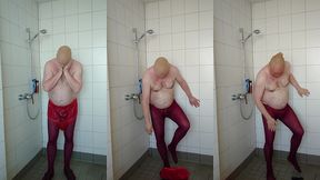 strumpfhose und inkontinenzhose in der dusche