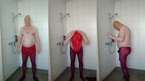 strumpfhose und inkontinenzhose in der dusche