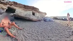 Pervert Getting Jacked And Sucked On Beach