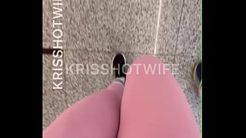 Kriss&#039_ cuckold squeezes ass in public