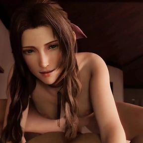 Aerith Gainsborough Pushing Her Hip In Dick Until She Gets A Big Creampie