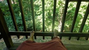 Giantess on Balcony with her Pet Tinies 1080 smaller