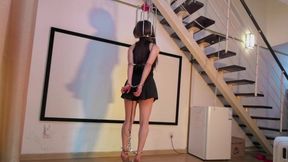 Couples games, metal bondage, tiptoeing