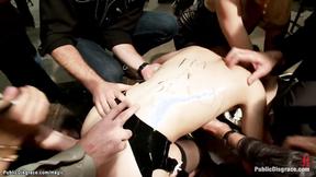 ”Blindfolded bound hoe touchd in public”