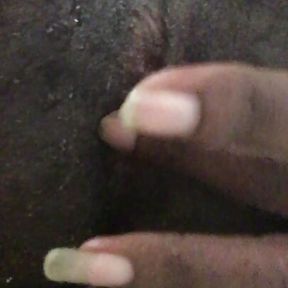 Fingering my wet black ass