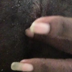 Fingering my wet black ass