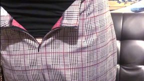 Trans secretary cums in stockings