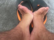 Imagine you are at a random public restroom and find my feet waiting for you - Manlyfoot Road trip