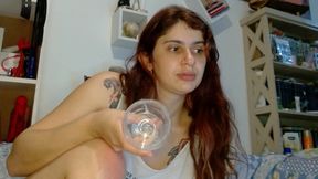 fat ass being fucked hard until cum inside and she drank all creampie after.