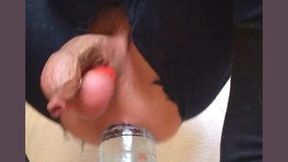 damn hot cute guy rides on a giant bottle and comes without using his hands