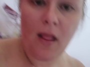 Bbw milf plays with big titties in shower
