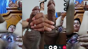 International phone sex with hot Filipine guy - big tits HD video call