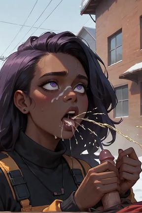 The Best Ebony Fucky-fucky on a Snowy Street! the Purple-haired Queen's Pleasure in Ebony XXX.