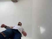 Macrophilia - taunted by blue Jeans giant