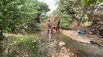 RIVER GODDESS FUCKED BY TWO FRIENDS