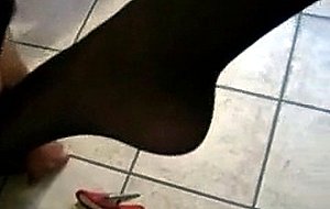 Guy licks cd red shoes