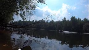 We made a stop for risky sex while swimming down the river