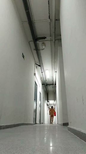 Running naked in a public hallway