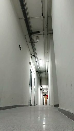 Running naked in a public hallway