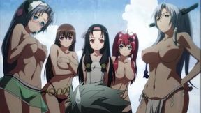 Samurai Gal's Blushing Pleasure in Hyakka Ryoran Anime Adventure