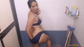 Horny Indian Wife In Bathroom Touching Herself
