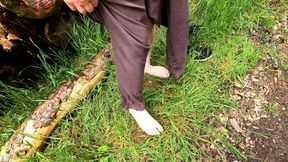 Tormenting vagina in the forest