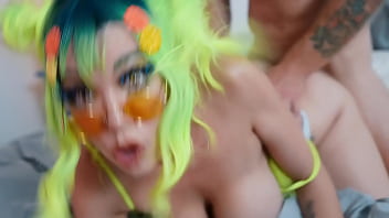 Duo got her deep throat tight pussy and HUGE TITTIES FUCKED - COSPLAY - Little Puck