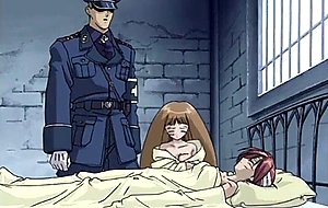 Tied up hentai girl gets her holes fucked