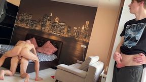 Cheating Stepmom Fucked By Lover While Stepson Watches