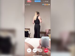 My spouse is jerking and cum front my mamma  during the time that we talk with her by movie call.
