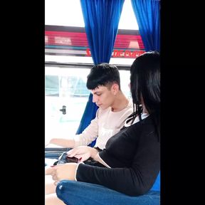 COUPLE FILMED ON A BUS ABOUT TO HAVE SEX   Will they end up fucking after the family outing?