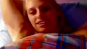 Hot amateur blonde girl feels comfortable nude on webcam