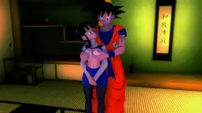 Dragon Ball Zex: Goku and Chi-Chi get cozy with Gohan joining in