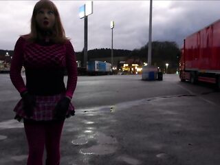 RUBBERDOLL MONIQUE - As a bimbo doll at a parking lot