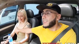 Patricia Acevedo sucks a cock into teh car and then getting plowed by gigantic dick