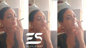 Relaxed smoking on the golden hour