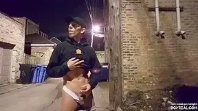 Horny Jock Strips Naked And Jacks-off In Back Alley