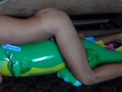 Big inflatable alligator humping cum