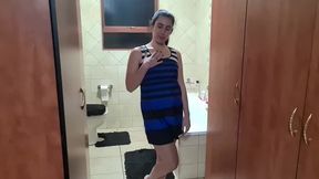 Chubby slut gets her asshole used as a toilet, anal play and gape