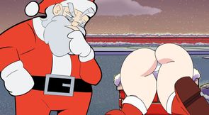 Christmas is Coming! Hot Brunette With Big Tits Gets Stucked in the Chimney! Horny Santa Has an Idea