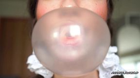 shiny pink lipstick bubblegum brat messy pops, big bubbles