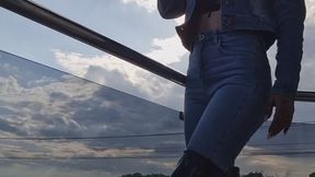 CHAIN SMOKING IN SKINNY JEANS – Seductive Leather Boots Tease & Slow Smoke Control