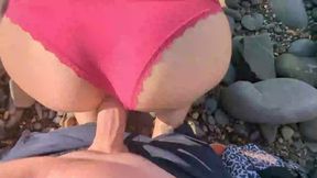 Seaside Surrender: Stepsister's Doggy Style Delight in POV