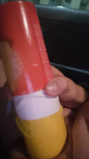 Public cumming in my pocketpussy