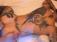 Inked Gay Asshole Swallows Big Arm Whole