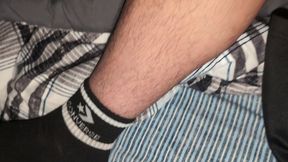 Showing My Sweaty Socked Foot In My Bed