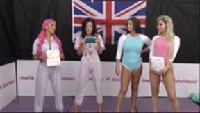 Tag-Team Pyjamas and Panties Match (Strip-Wrestling Match) w, Loser gets strapped in a nappy (diaper)!! ~ Jezebel Jones & Candice Simons vs Georgina Phillips & Chloe Knickx