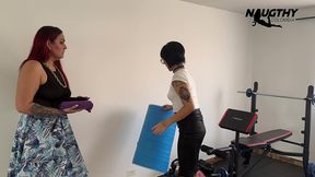 yoga classes from a teen to a lesbian milf